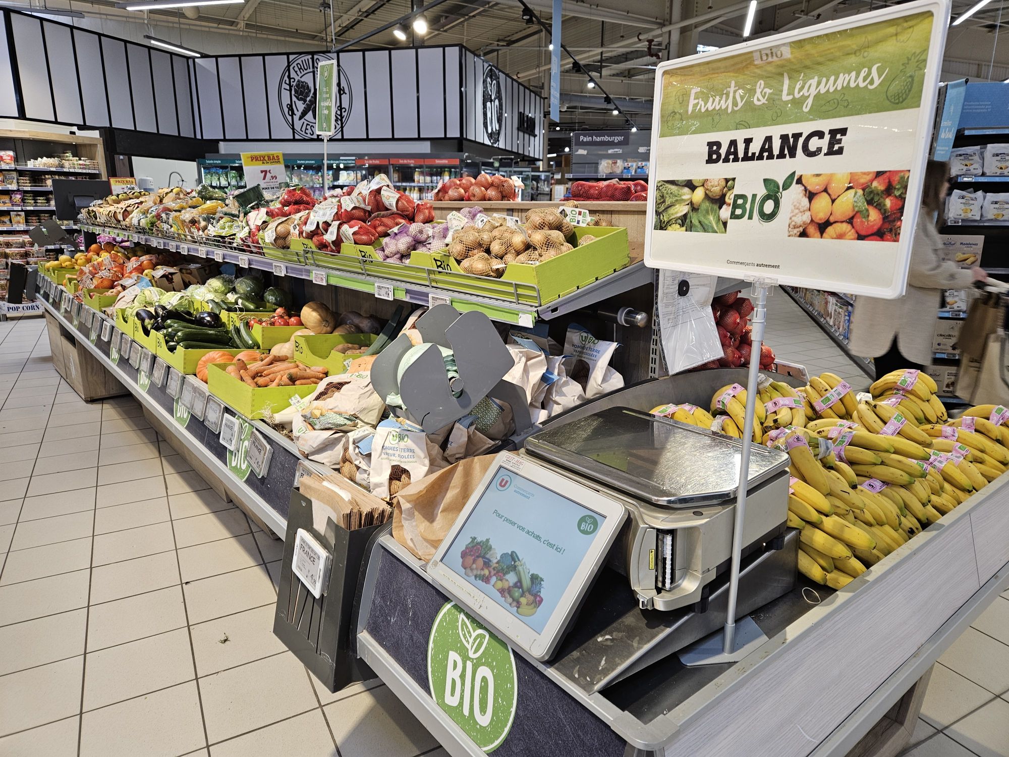 Rayon bio d'un supermarché